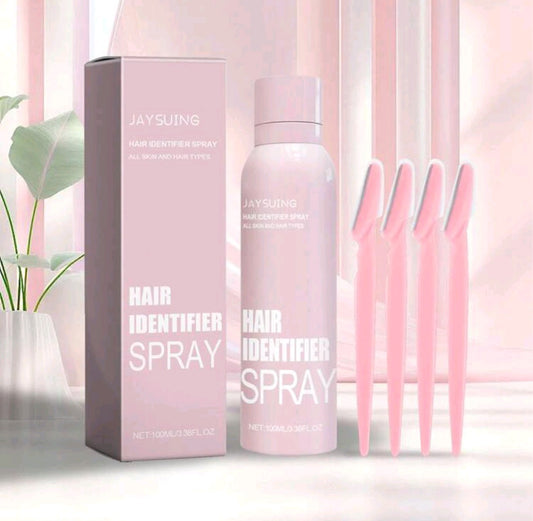 Spray revelador de pêlos faciais + 4 lâminas de depilação - torna a depilação mais fácil e segura