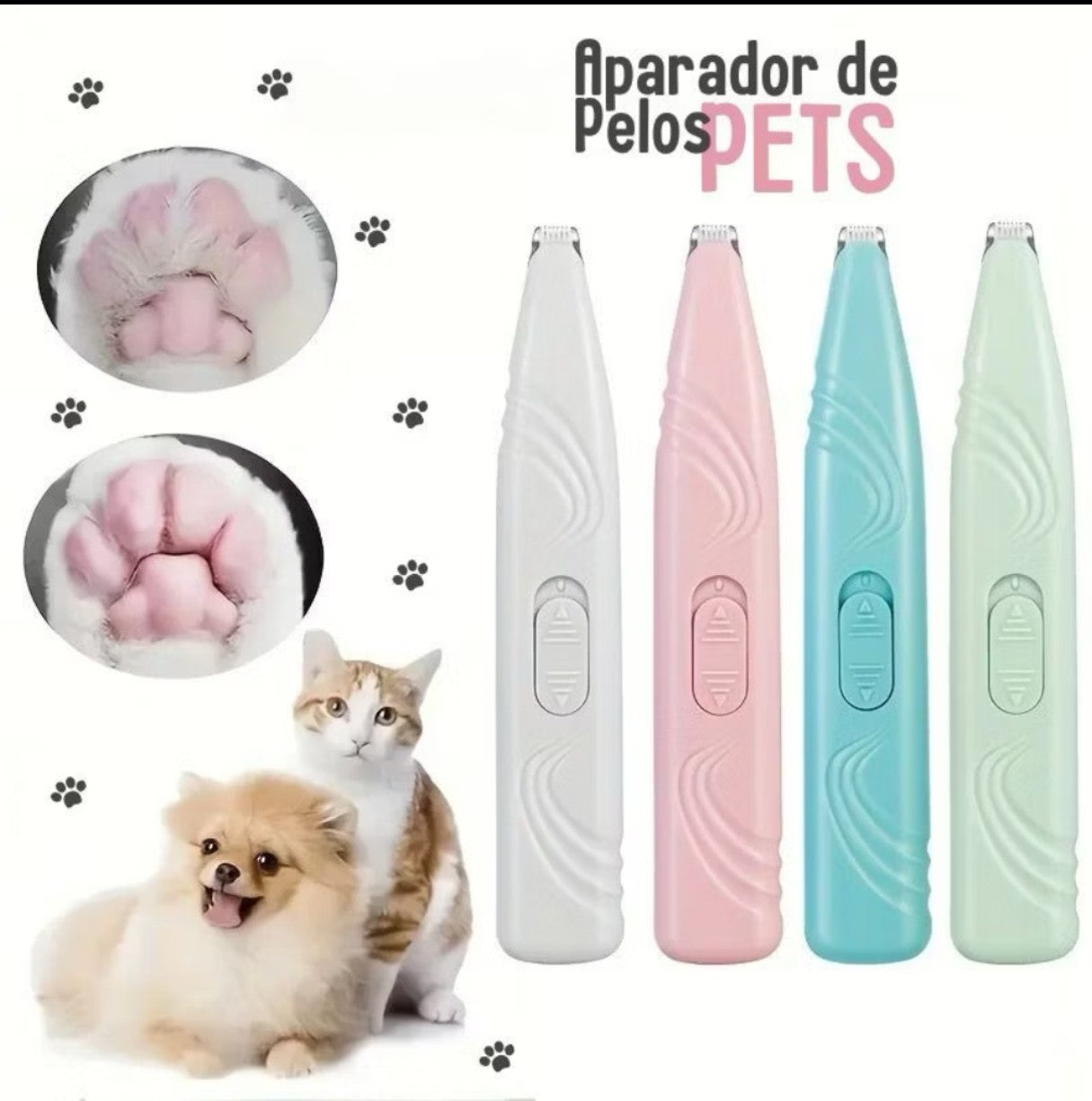 Aparador de pelos para pets, para patinhas e orelhas